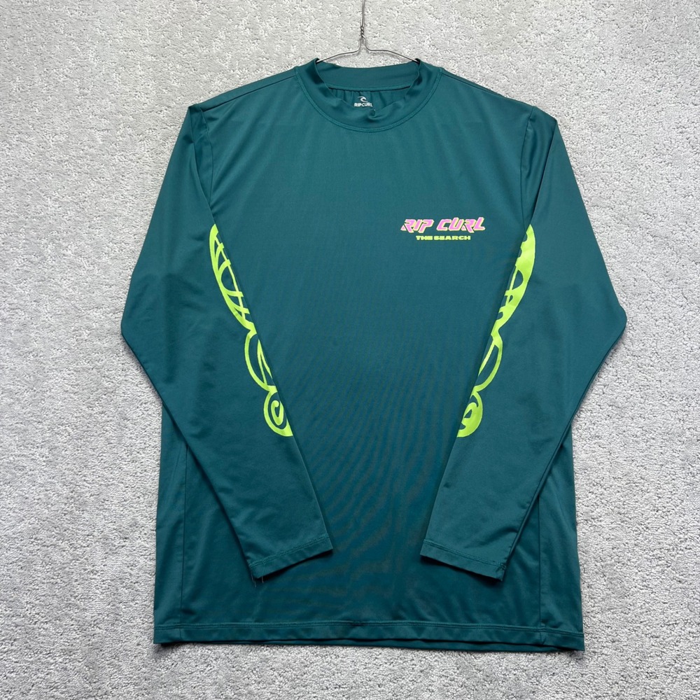 Rip Curl The Search Rash Guard Mens Large Long Sleeve UPF 50+ Relaxed Fit Surf
